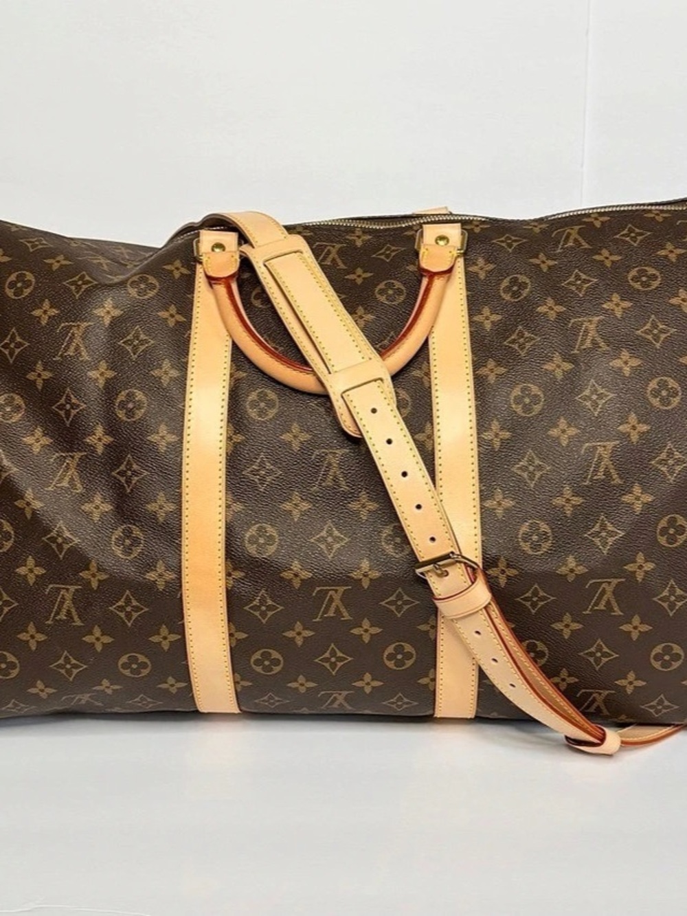 Louis Vuitton Keepall Bandoulière 60 Travel Bag Brown & Tan